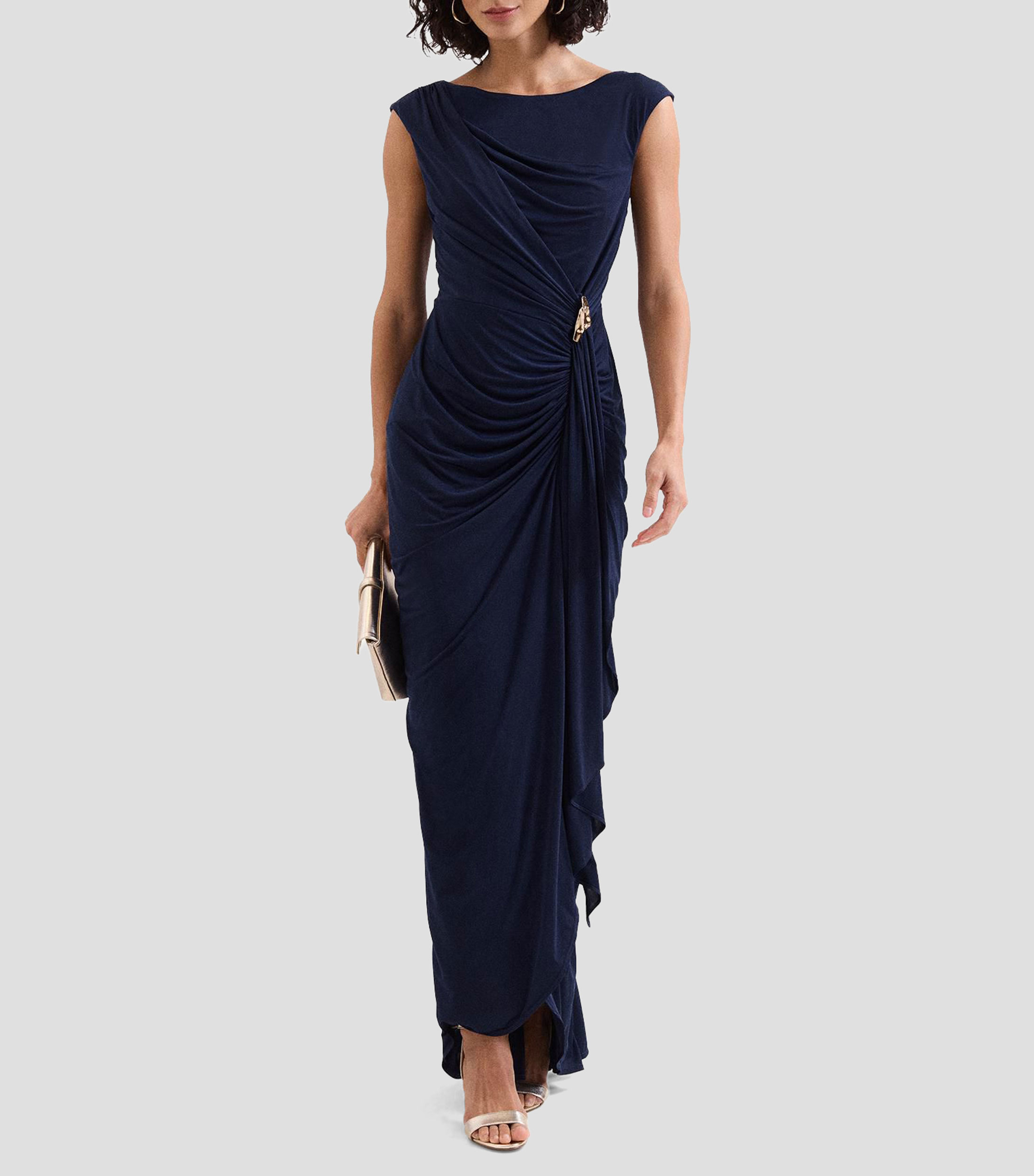 Vestido de fiesta maxi liso Mujer